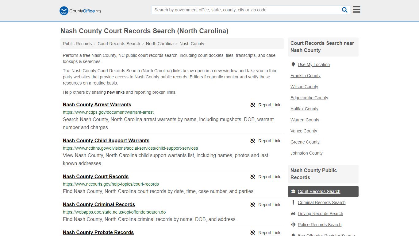 Nash County Court Records Search (North Carolina) - County Office